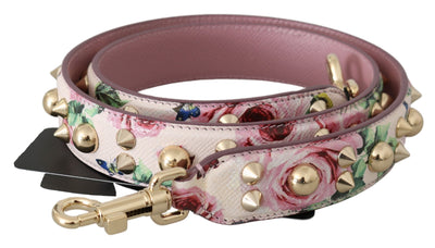 Dolce & Gabbana Chic Floral Pink Leather Shoulder Strap - Masuh best bargains 