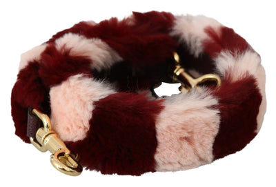 Dolce & Gabbana Bordeaux Pink Fur Shoulder Strap Luxury Accessory - Masuh best bargains 