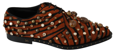 Dolce & Gabbana Tiger Pattern Crystal Embellished Flats - Masuh best bargains 