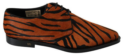 Dolce & Gabbana Tiger Pattern Dress Shoes with Pony Hair - Masuh best bargains 