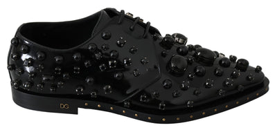 Dolce & Gabbana Elegant Black Dress Shoes with Crystals - Masuh best bargains 