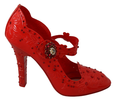 Dolce & Gabbana Chic Red Crystal Cinderella Pumps - Masuh best bargains 