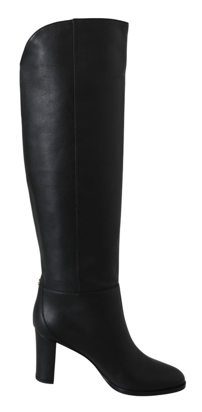 Jimmy Choo Elegant Black Calf Leather Heeled Boots - Masuh best bargains 