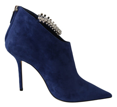 Jimmy Choo Pop Blue Crystal-Strap Heeled Boots - Masuh best bargains 