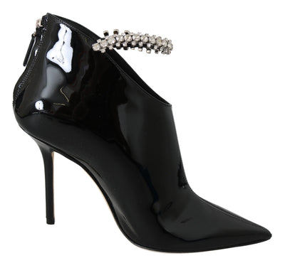 Jimmy Choo Elegant Black Patent Heeled Boots - Masuh best bargains 