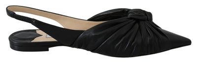 Jimmy Choo Elegant Pointed Toe Leather Flats - Masuh best bargains 