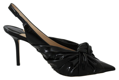 Jimmy Choo Elegant Black Leather Pointed Toe Pumps - Masuh best bargains 