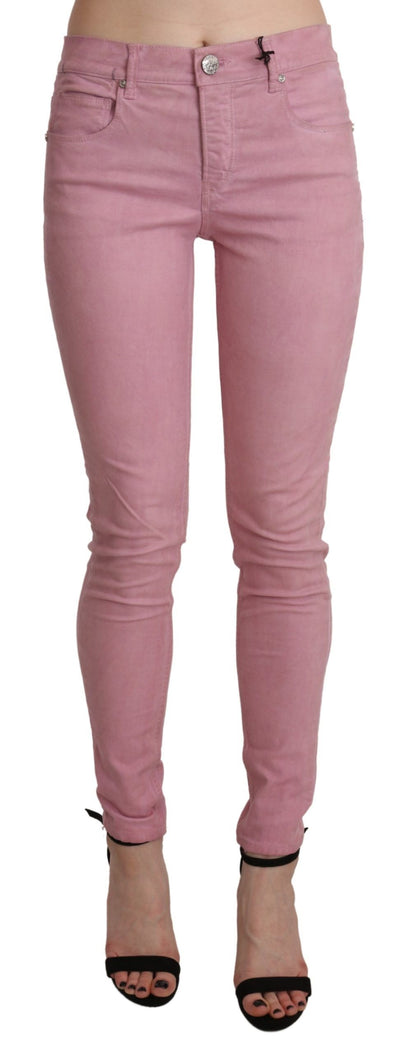 Acht Chic Pink Mid Waist Skinny Jeans - Masuh best bargains 
