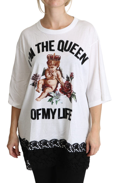 Dolce & Gabbana Elegant White Cotton Blend T-Shirt - Masuh best bargains 
