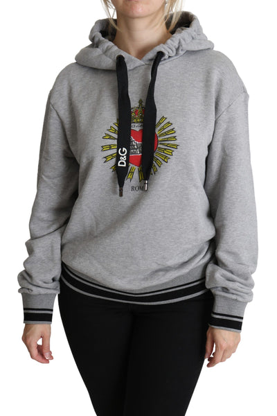Dolce & Gabbana Exclusive Hooded Gray Cotton Sweater - Masuh best bargains 