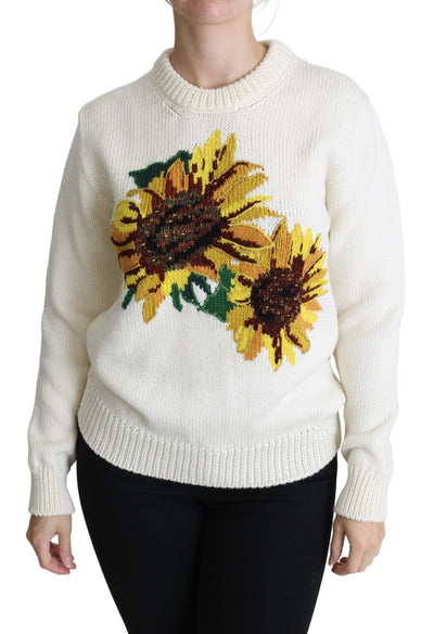 Dolce & Gabbana Elegant Knitted Sunflower Sweater - Masuh best bargains 