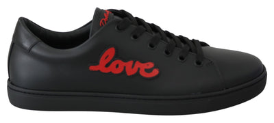 Dolce & Gabbana Elegant Leather Sneakers with Red Accents - Masuh best bargains 