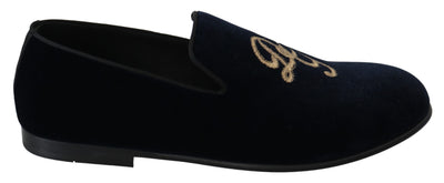 Dolce & Gabbana Elegant Blue Embroidered Loafers - Masuh best bargains 