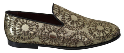 Dolce & Gabbana Gold Bordeaux Loafers Slides Dress Shoes - Masuh best bargains 