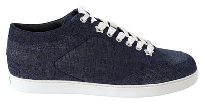 Jimmy Choo Chic Slip-On Blue Denim Suede Sneakers - Masuh best bargains 