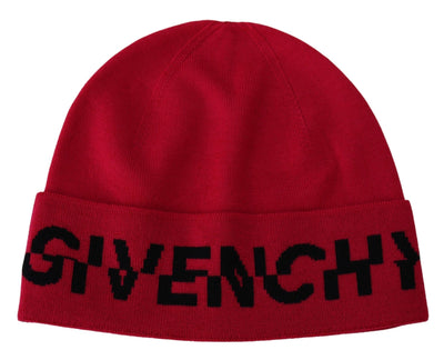 Givenchy Elegant Wool Beanie with Signature Contrast Logo - Masuh best bargains 
