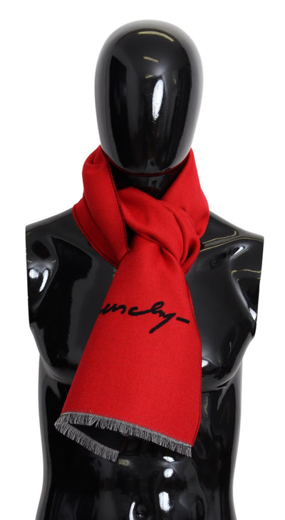 Givenchy Elegant Red Wool Blend Unisex Scarf - Masuh best bargains 