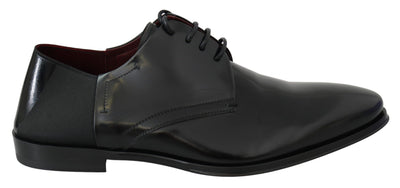 Dolce & Gabbana Elegant Black Leather Derby Shoes - Masuh best bargains 