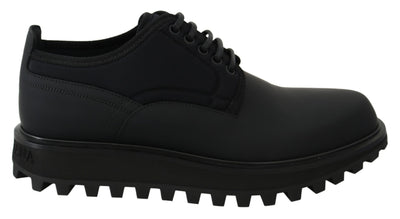 Dolce & Gabbana Elegant Black Calfskin Derby Shoes - Masuh best bargains 