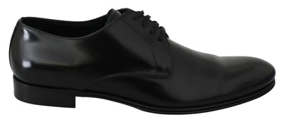 Dolce & Gabbana Elegant Black Leather Derby Shoes - Masuh best bargains 