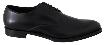 Dolce & Gabbana Elegant Black Leather Derby Dress Shoes - Masuh best bargains 