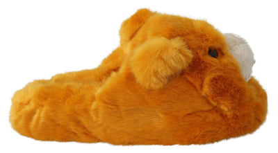 Dolce & Gabbana Sunshine Yellow Lion Slippers - Masuh best bargains 