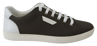 Dolce & Gabbana Sleek White Leather Low Top Sneakers - Masuh best bargains 