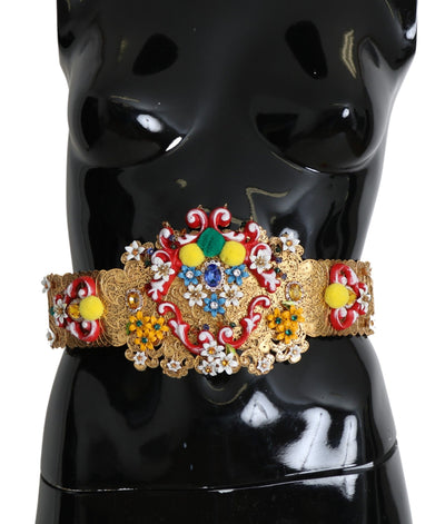 Dolce & Gabbana Gold-Tone Floral Crystal Waist Belt - Masuh best bargains 