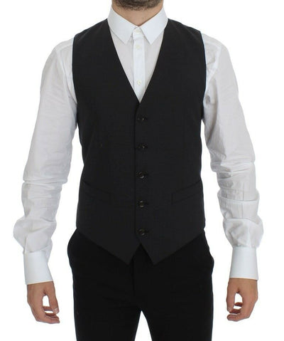 Dolce & Gabbana Elegant Gray Wool Blend Dress Vest - Masuh best bargains 
