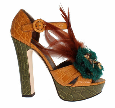 Dolce & Gabbana Multicolor Crystal Ankle Strap Platform Sandals - Masuh best bargains 