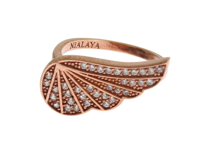 Nialaya Elegant Pink Gold CZ Crystal Ring - Masuh best bargains 