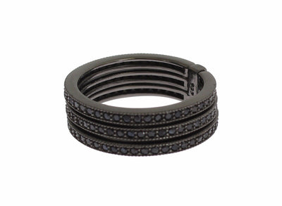 Nialaya Elegant Black Rhodium Silver Crystal Ring - Masuh best bargains 