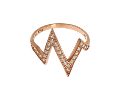 Nialaya Elegant Pink Crystal Encrusted Silver Ring - Masuh best bargains 