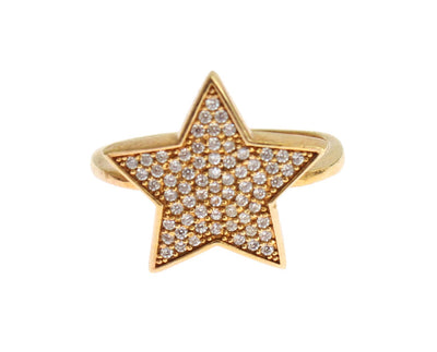 Nialaya Elegant Gold-Plated Sterling Silver Ring with CZ Crystals - Masuh best bargains 