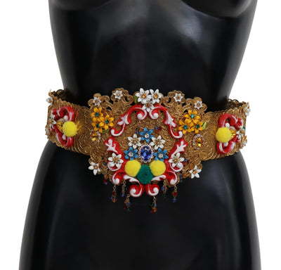 Dolce & Gabbana Gold-Tone Floral Crystal Waist Belt - Masuh best bargains 