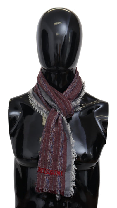 Missoni Elegant Wool Striped Logo Scarf - Masuh best bargains 