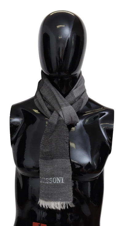 Missoni Elegant Striped Wool Scarf with Logo Embroidery - Masuh best bargains 