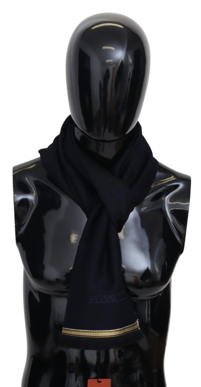 Missoni Elegant Unisex Wool Scarf with Embroidered Logo - Masuh best bargains 