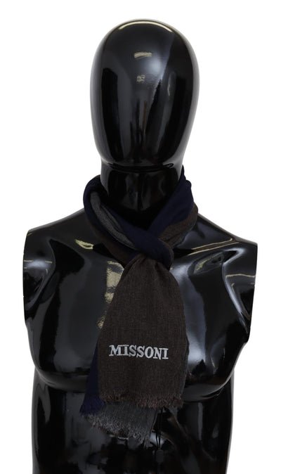 Missoni Elegant Multicolor Wool Scarf with Signature Embroidery - Masuh best bargains 