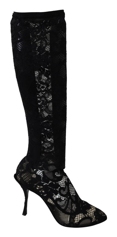 Dolce & Gabbana Elegant Black Stretch Sock Pumps - Masuh best bargains 