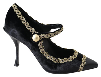 Dolce & Gabbana Elegant Velvet Patent Embroidered Pumps - Masuh best bargains 