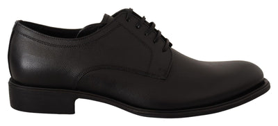 Dolce & Gabbana Elegant Black Leather Derby Shoes - Masuh best bargains 