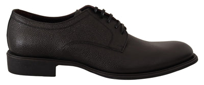 Dolce & Gabbana Elegant Black Leather Derby Dress Shoes - Masuh best bargains 