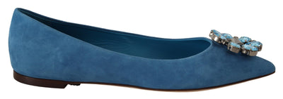 Dolce & Gabbana Elegant Crystal-Embellished Suede Flats - Masuh best bargains 