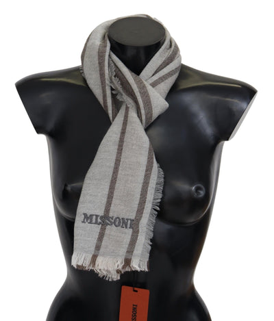 Missoni Multicolor Wool Stripe Fringe Scarf Unisex - Masuh best bargains 