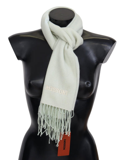 Missoni Elegant White Cashmere Scarf - Masuh best bargains 