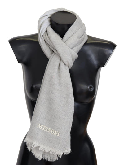 Missoni Elegant Wool Scarf with Signature Embroidery - Masuh best bargains 