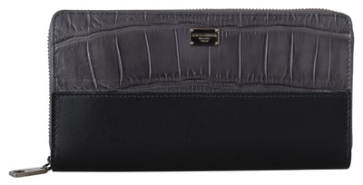 Dolce & Gabbana Elegant Textured Leather Zip-Around Wallet - Masuh best bargains 
