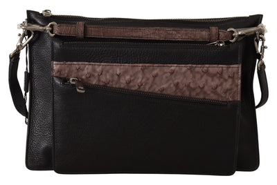 Dolce & Gabbana Elegant Black Leather Sling Shoulder Bag - Masuh best bargains 