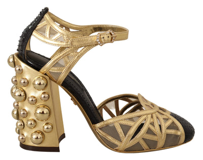 Dolce & Gabbana Elegant Crystal Studded Leather Pumps - Masuh best bargains 